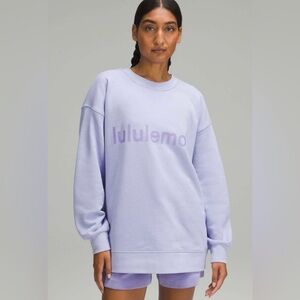 Lululemon NWT Perfectly Oversized Crewneck Sweatshirt Lilac Smoke Size 6 graphic